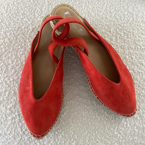 Carmen Saiz orange suede sling back espadrilles euro size 38 us 7.5 - Picture 1 of 11